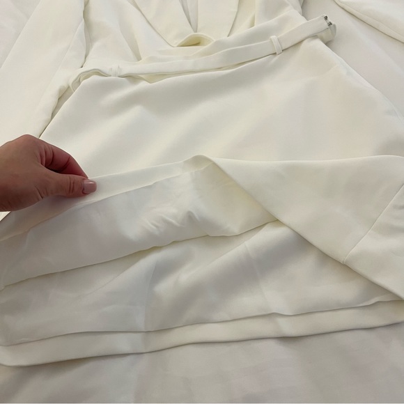 NWT Zara Blazer Mini Dress Belted White Blogger Favorite Size Medium - Picture 12 of 15